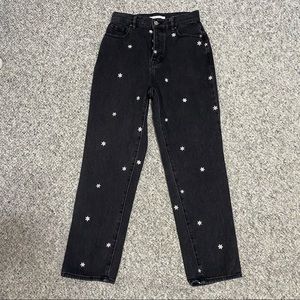 Pacsun Black Daisy Pattern Jeans